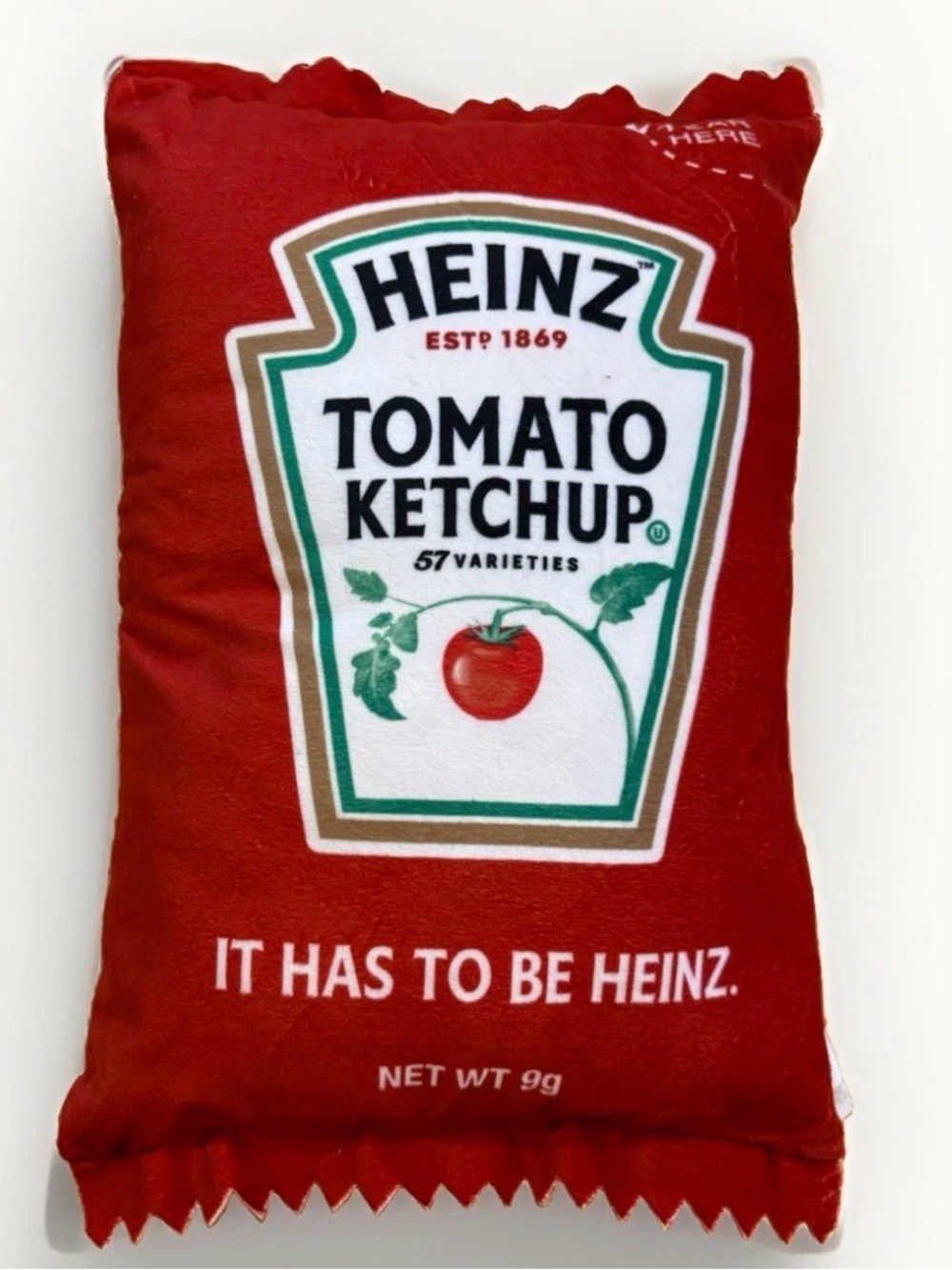 Heinz Ketchup Pack Pillow Mad Engine Rare Throw Pillow Red 11x17in Red